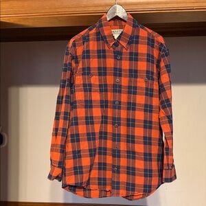 Plaid Orange and Blue Men's Shirt